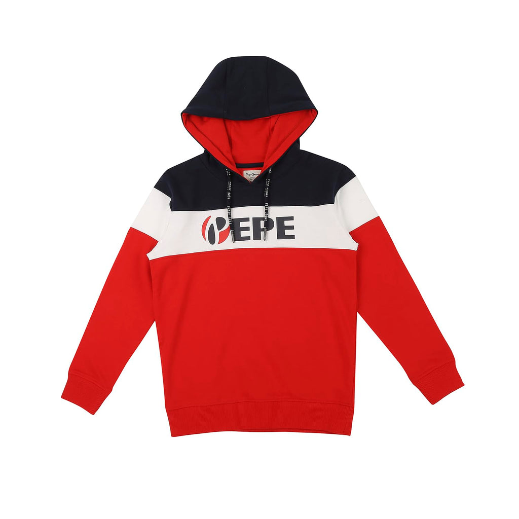 Pepe Jeans BoyS Cotton Hooded Neck Sweatshirt (Pb581489_Navy_12)