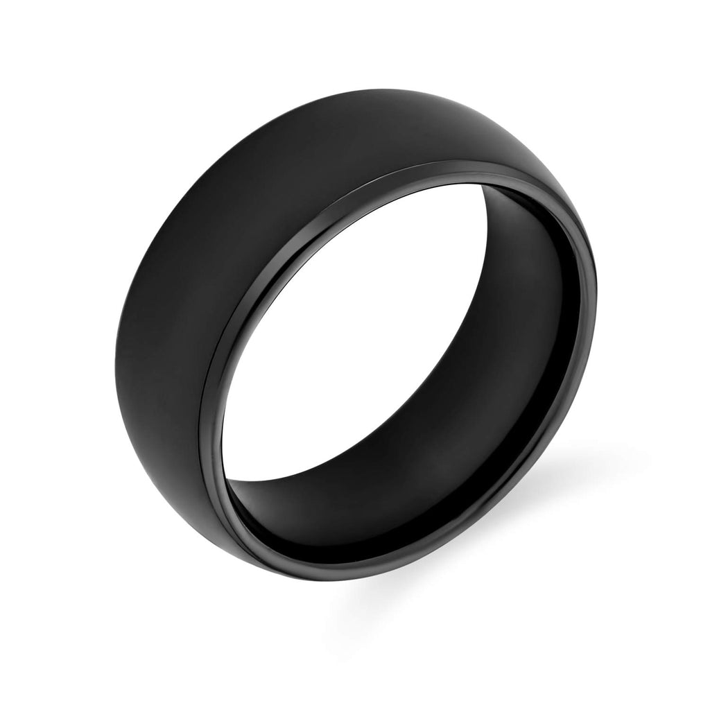 Bling Halloween Jewelry Black Tungsten Mens Wedding Band Ring 8mm size 7.5