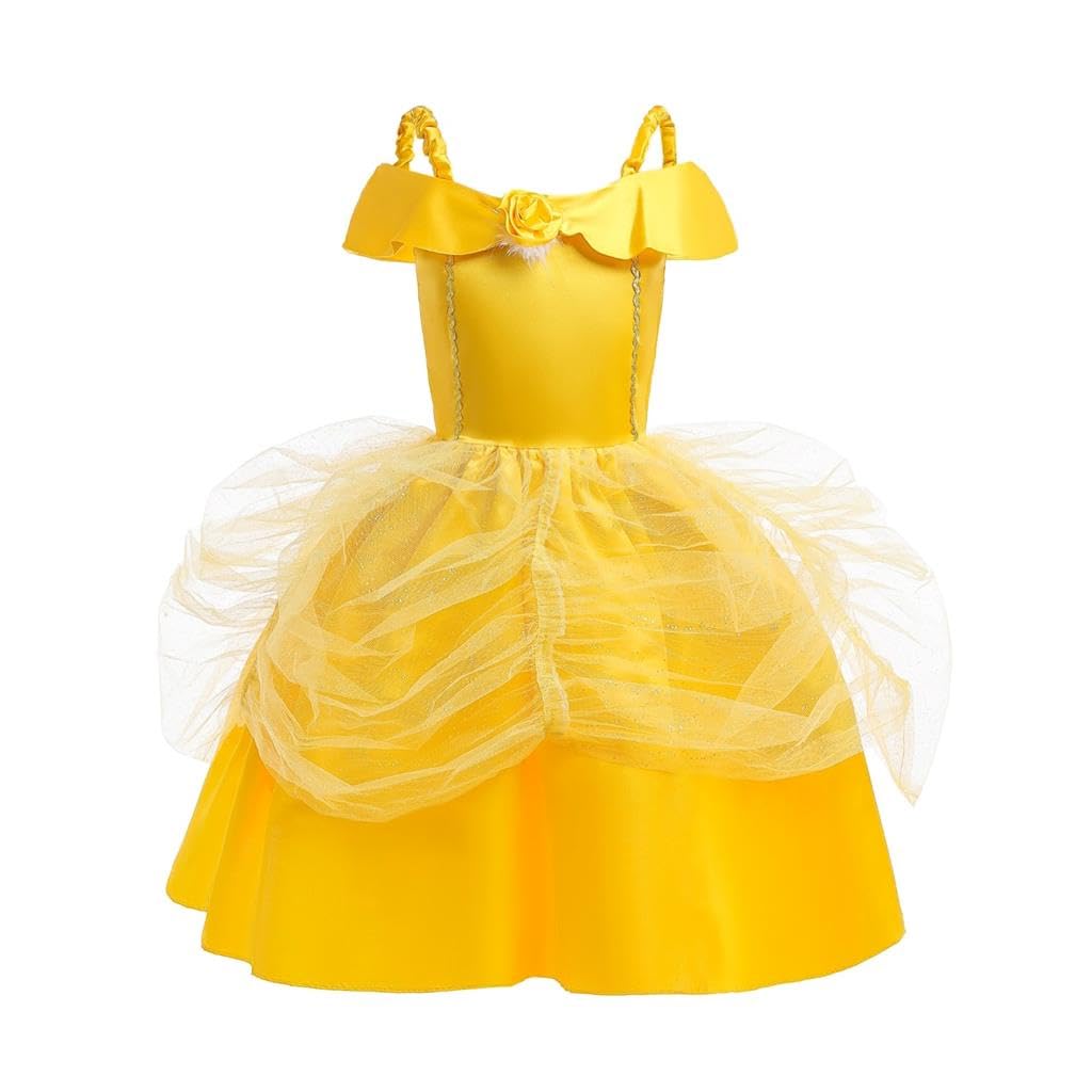 Dressy Daisy Girls' Princess Costume Fancy Dresses up Halloween Party Size 8-9 Gold
