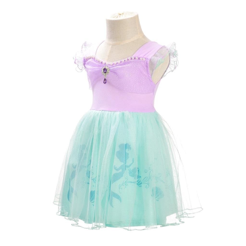 Dressy Daisy Princess Mermaid Dress Up Clothes Halloween Fancy Party Tulle Skirt Summer Outfit for Baby Girls Size 6-12 Months