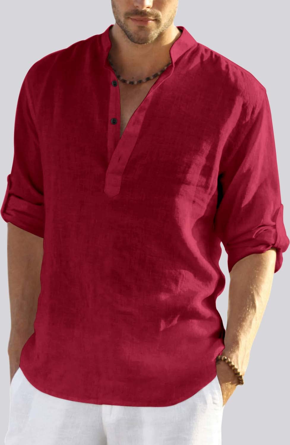 Zartha MenS Regular Fit Solid Pattern Cotton Polyester Blend Kurta With Spread Collar Long Sleeve And Standard Length | Shirt F
