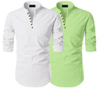 Zartha MenS Regular Fit Solid Pattern Cotton Blend Kurta With Spread Collar Long Sleeve And Standard Length | Shirt For Man