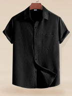 Tee Projekt Textured Shirts for Men || Casual Shirt for Men || Comfortable and Stylish for Every Wardrobe Black