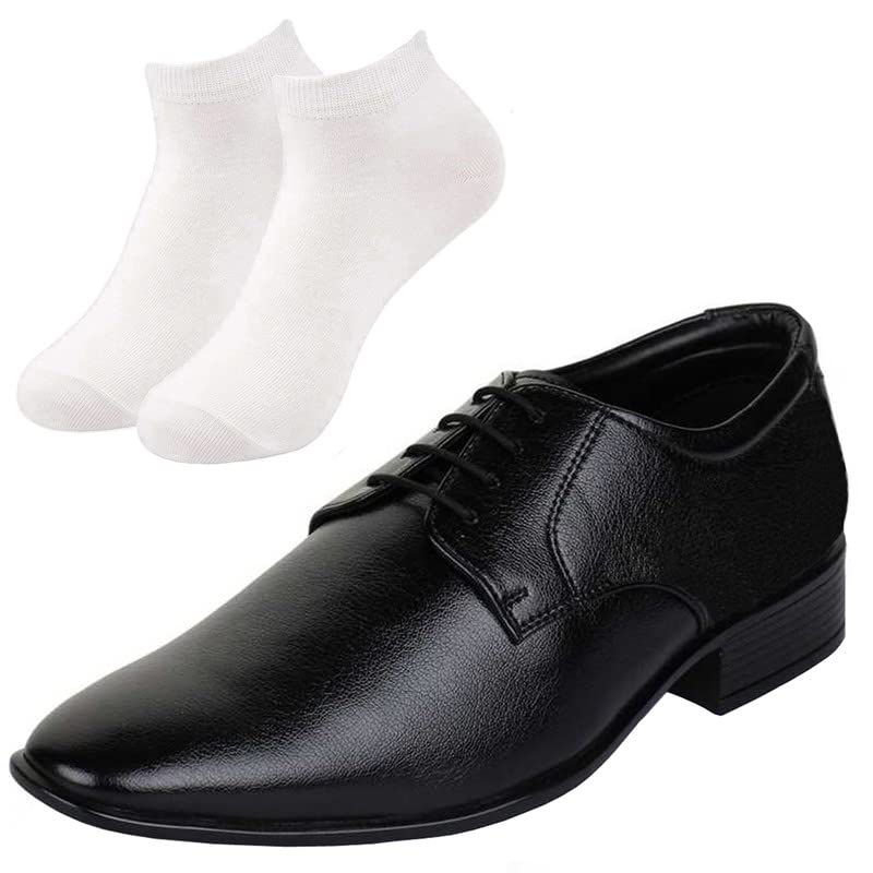 Vitoria l Men Men Black Lace Formal Shoes with White Socks/6 6