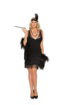 Elegant Moments Womens Classic 1920's Gatsby Flapper Halloween Roleplay Costume Large Black