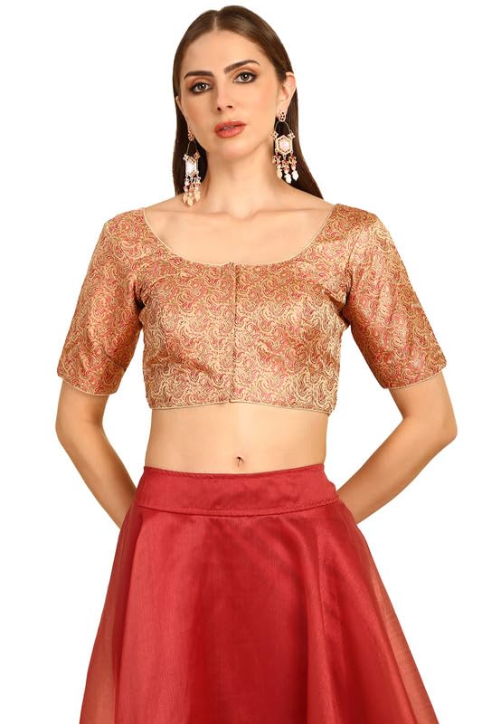 Soch Women Paisley Woven Design Silk Blend Padded Blouse