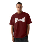 Nobero MenS Oversized Printed T-Shirt Maroon