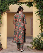 ANNI DESIGNER Womens Rayon Blend Printed Straight Kurta with Pant & Dupatta (FTA Green-NRK_M_Green_Medium)