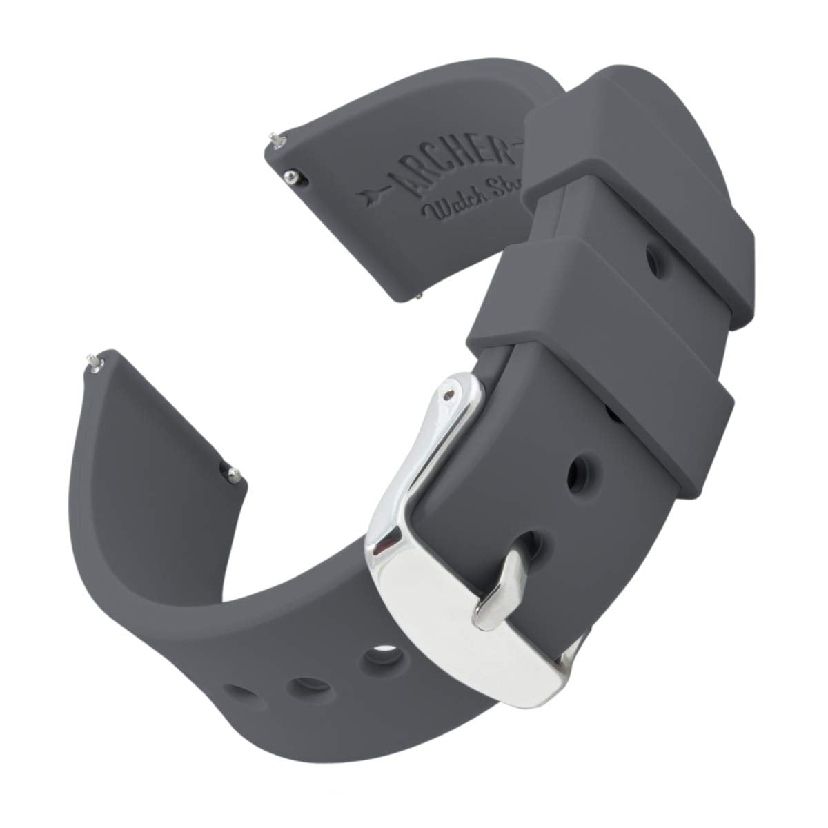 Archer Watch Straps - Silicone Quick Release Soft Rubber Replacement Watch Bands (Graphite, 18mm)