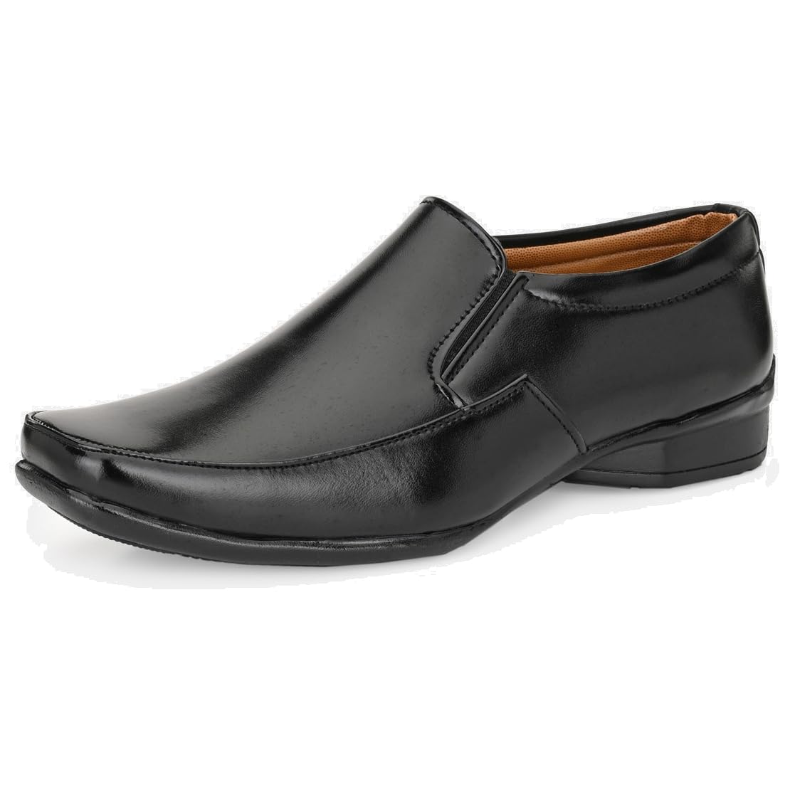 Leatherkraft Formal SlipOn Shoes with Stacked Heel Black 10