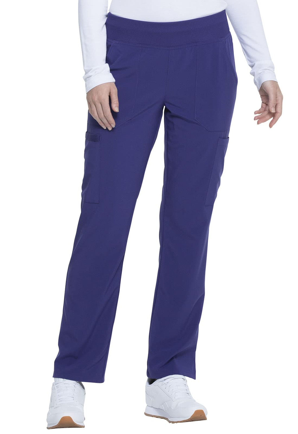 EDS Essentials Scrubs for Women, Yoga-Inspired Pull-On Pant with Four-Way Stretch and Moisture Wicking DK005, XL, Grape