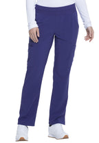 EDS Essentials Scrubs for Women, Yoga-Inspired Pull-On Pant with Four-Way Stretch and Moisture Wicking DK005, XL, Grape