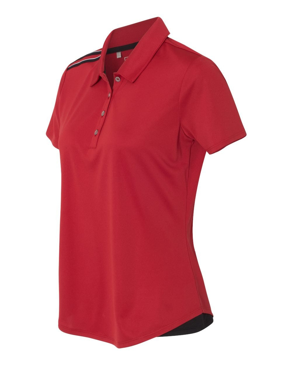 Adidas Golf A235 Ladies 3-Stripes Shoulder Polo, Power Red, Large