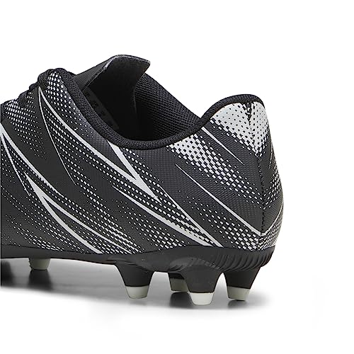 PUMA Kids Attacanto Firm, Artificial Ground Soccer Cleats Sneaker, Black-Silver Mist, 11 US Unisex Toddler