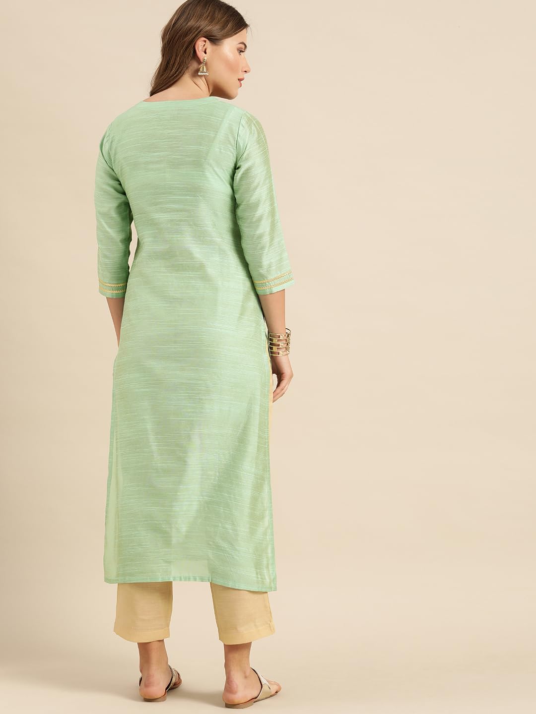 Varanga WomenS Sea Green Floral Embroidered Kurta  Ethnic, Stylish & Comfortable - Perfect For Casual & Formal Occasions (Extra
