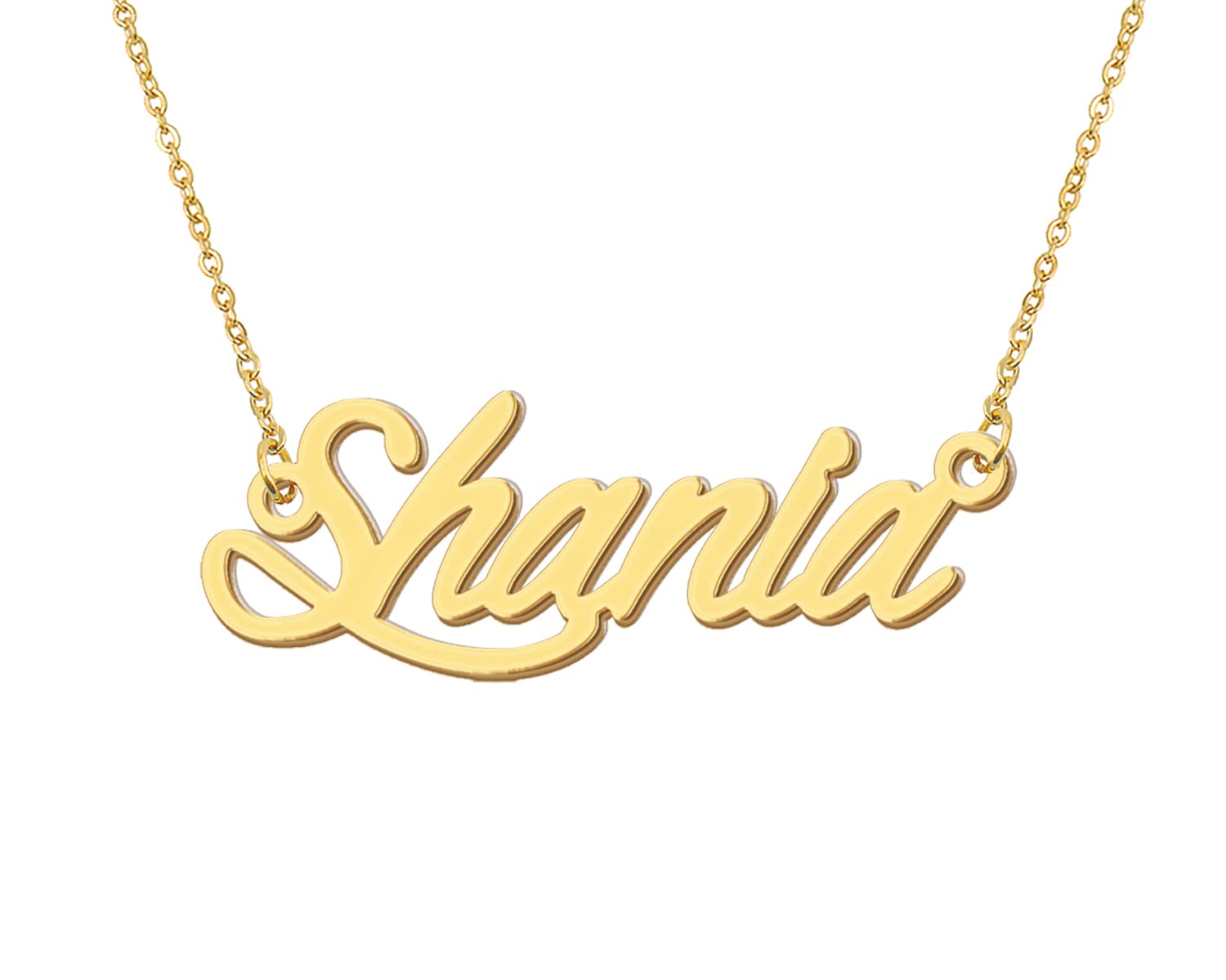 Aoloshow Shania Alphabet Name Necklace Chain Name Necklace for Familys