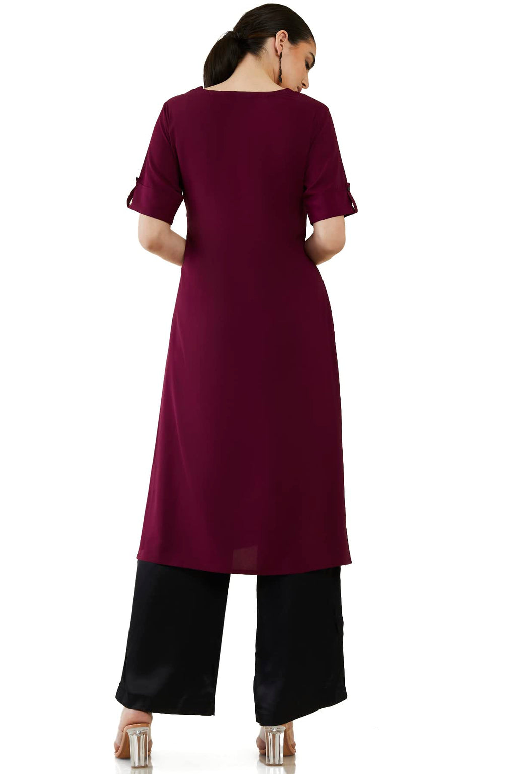 Soch Women Viscose Regular Fit Solid Regular Kurta