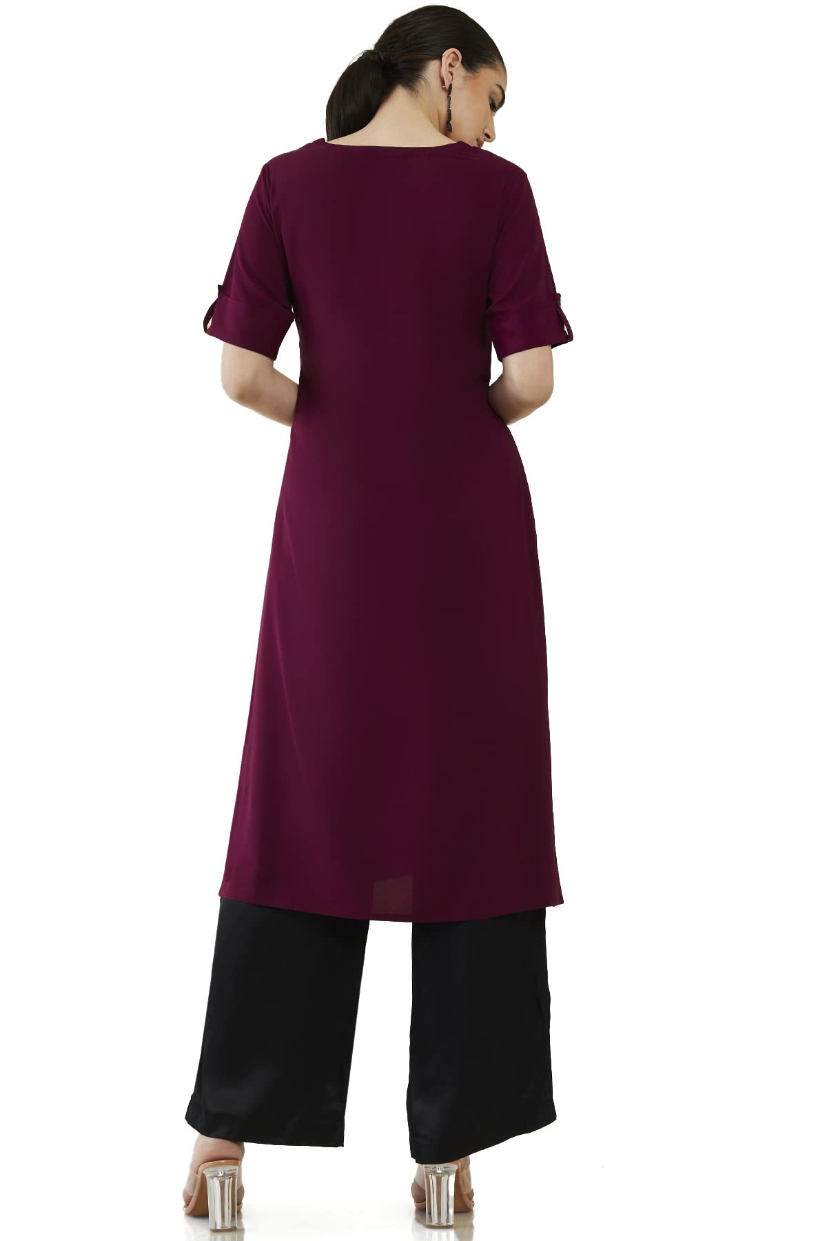 Soch Women Viscose Regular Fit Solid Regular Kurta