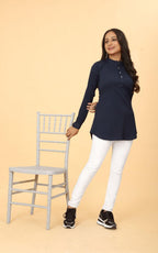 Kesudi Women Solid Tunic Top - Jeans Top - Fully Stitched Full Sleeve - Solid Color - Regular Fit - Office Wear Festival - Tunic