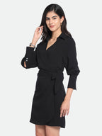 Dennis Lingo Dl Woman Polyester Blend Wrap Knee-Length Dress