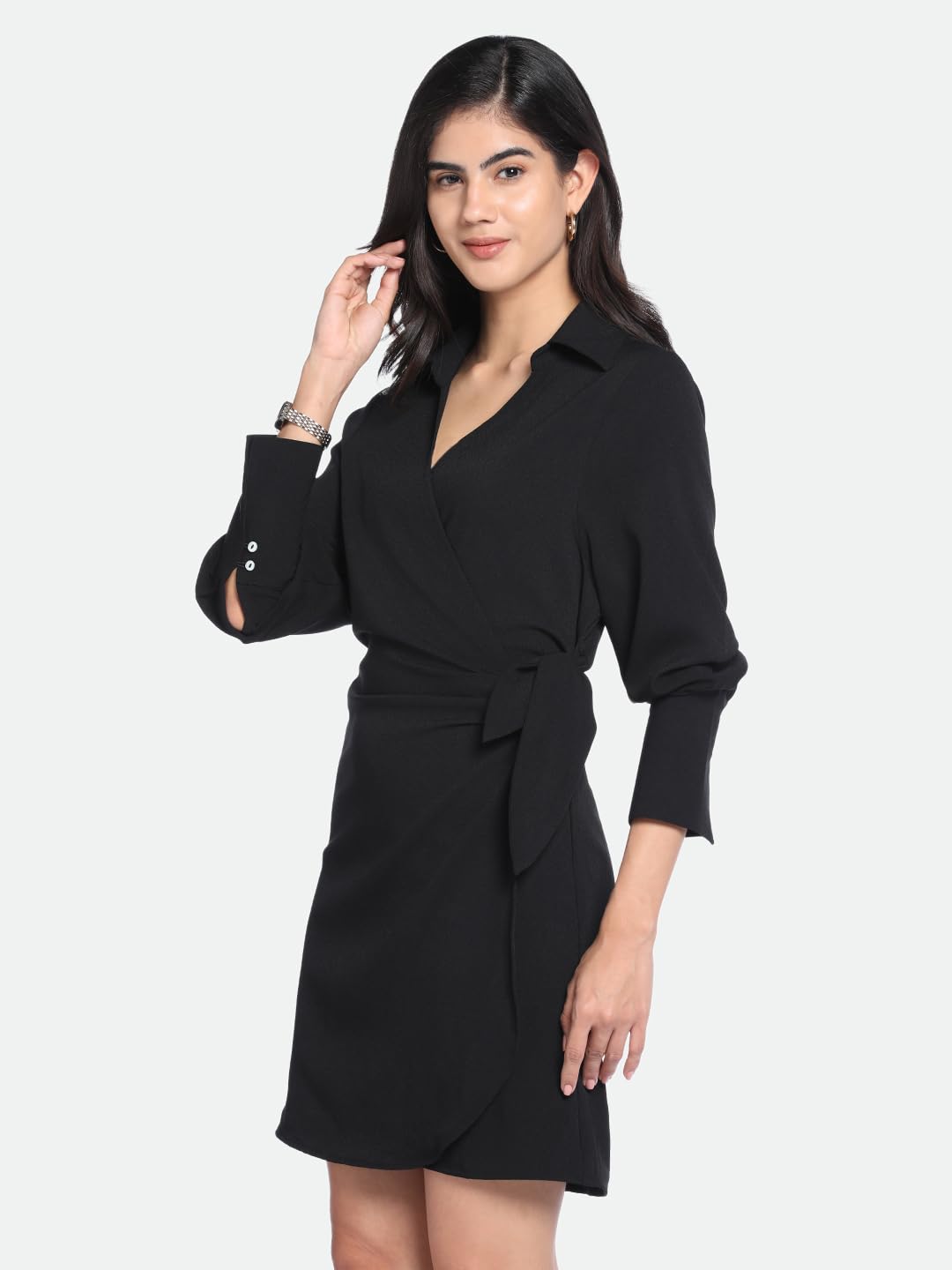 Dennis Lingo Dl Woman Polyester Blend Wrap Knee-Length Dress