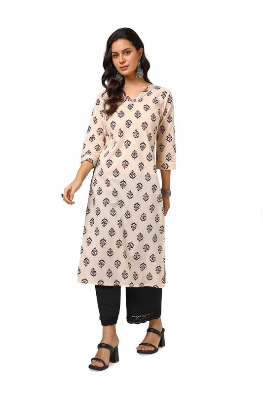 Soch Women Cotton Botanical Print Kurta with Gotta Patti