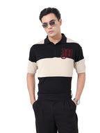 The Indian Garage Co Mens Oversized Textured Half Sleeves Collar Neck Sweater