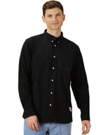 Thomas Scott Mens | Full Sleeve | Solid | Slim Fit | 100% Cotton | Spread Collar | Casual Shirts (Available in Plus Size) (Black