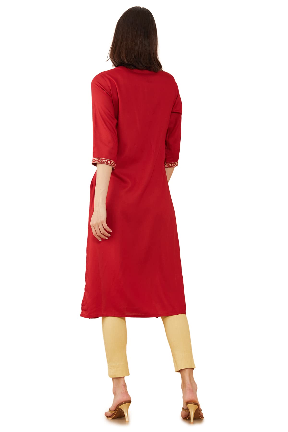 Soch Women Maroon Rayon Kurta
