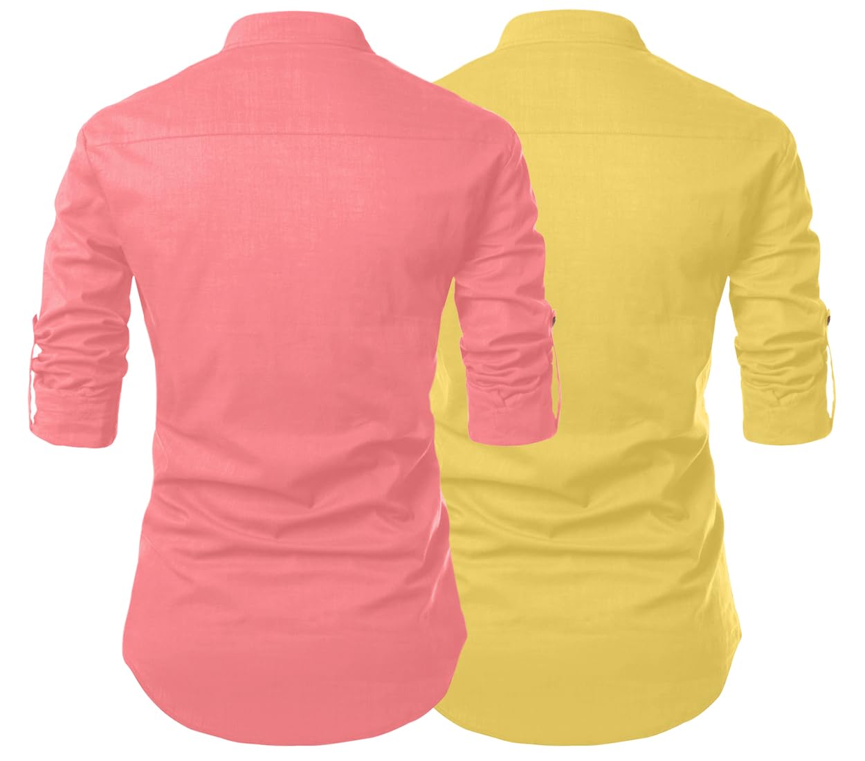 Finivo Fashion Combo Of MenS Cotton Blend Solid Full Sleeve Short Kurta