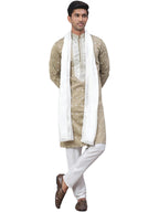 Jompers Mens Sequins Embroidered Kurta Pyjama Set With Dupatta