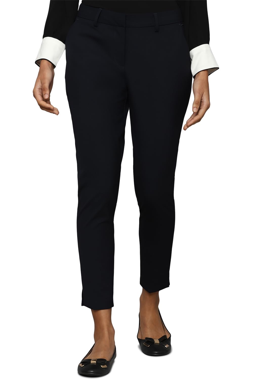 Allen Solly Women Regular Fit Solid Casual Polyester Pants