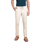 Dennis Lingo Men Slim Fit Beige Linen Trouser