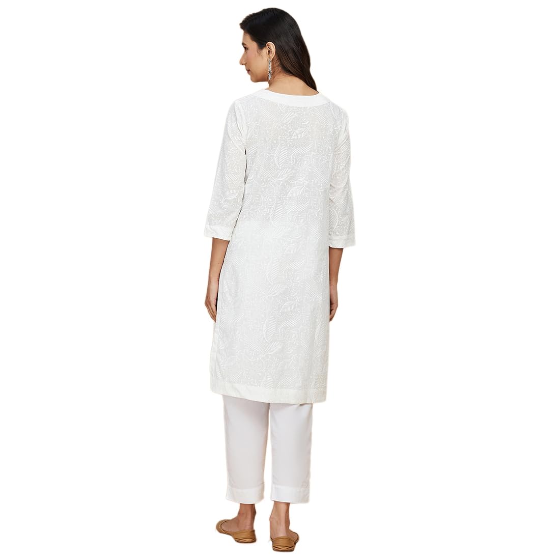 Fabindia Women'S Cotton Regular Kurta (20064172_White