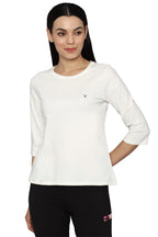 Allen Solly Women Regular Fit Solid Cotton T-Shirt