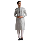 Manyavar Kurta Set For Men, Full Sleeves Mandarin Collar Ethnic MenS Kurta Set For Engagement, Wedding, Party Blended Viscose P