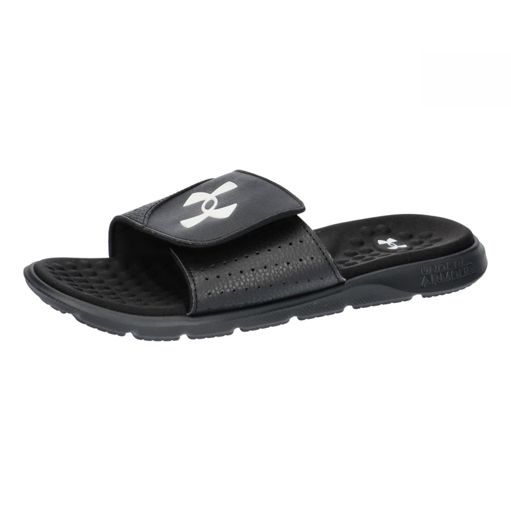 Under Armour Men's Ignite Pro Slide, (001) Black/Black/White, 15, US