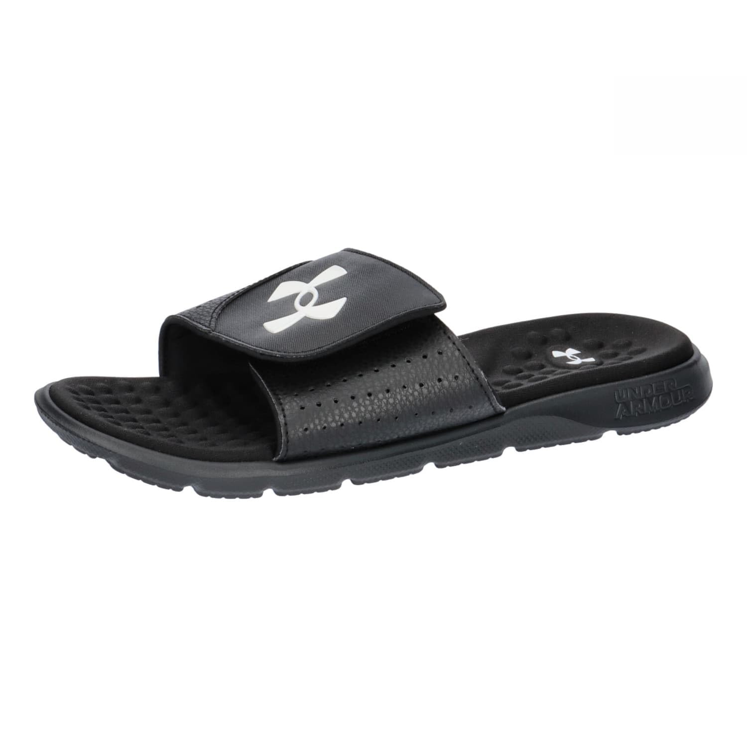 Under Armour Men's Ignite Pro Slide, (001) Black/Black/White, 9, US