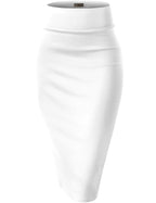 Hybrid & Company Women's Techno/Scuba Stretchy Office Pencil Skirt KSK43584 1139 White S