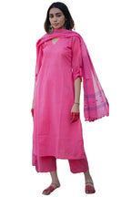 ANNI DESIGNER Womens Rayon Blend Solid Straight Kurta with Pant & Dupatta (JANEU Pink_XL_Pink_X-Large)