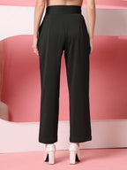 Womens Wide Leg Pants | Solid Green Stretchable Polyester Trousers | Stylish Korean Clothing | Flared, Straight Fit, Baggy, and
