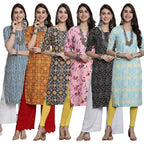 Pinkmint KurtiS For Women Combo Crepe Kurti Suitable For College Regular Home Wear Outrdoor Wear(Pack Of 6)