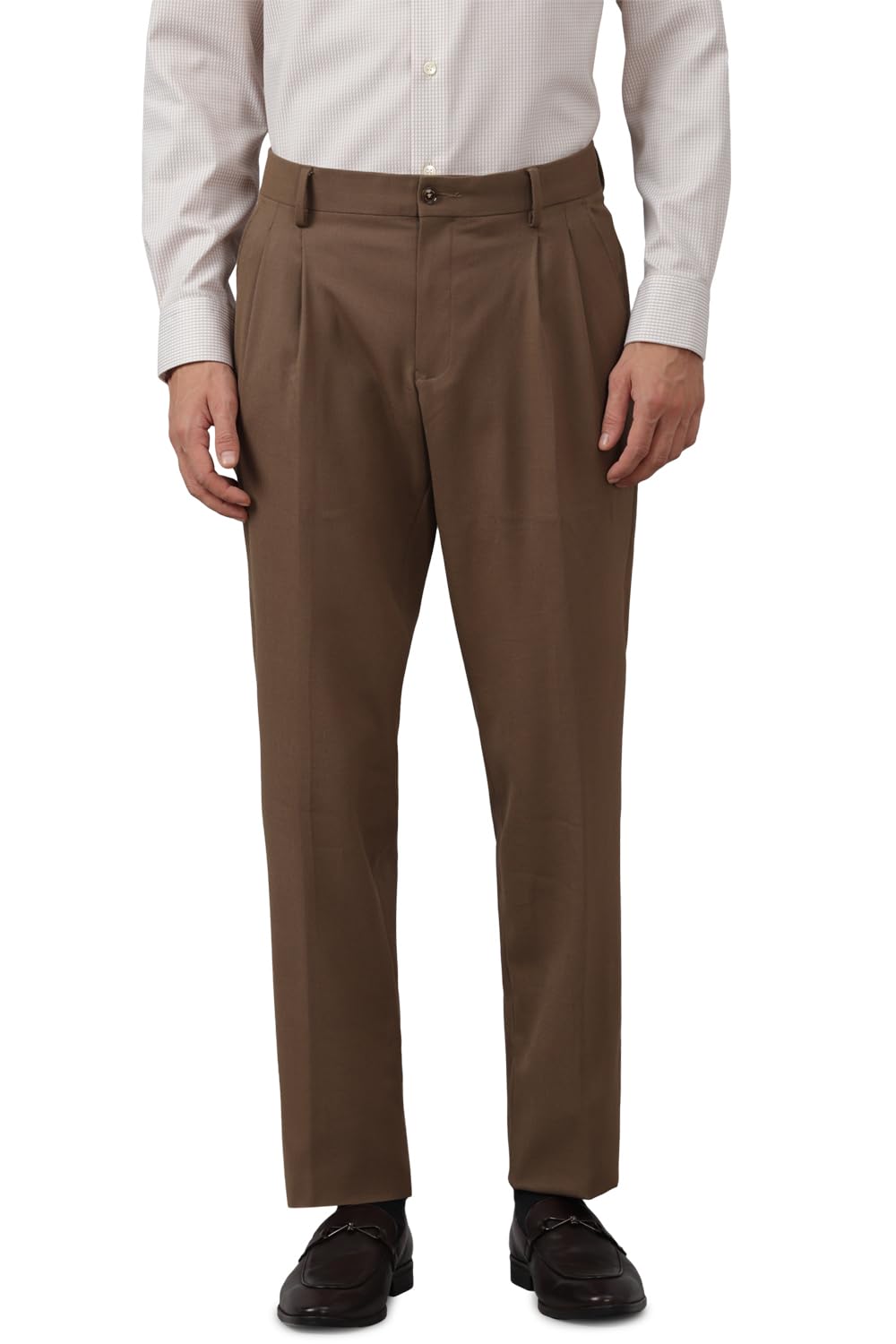 Louis Philippe MenS Regular Casual Pants (Lptpmrgbl42740_Brown