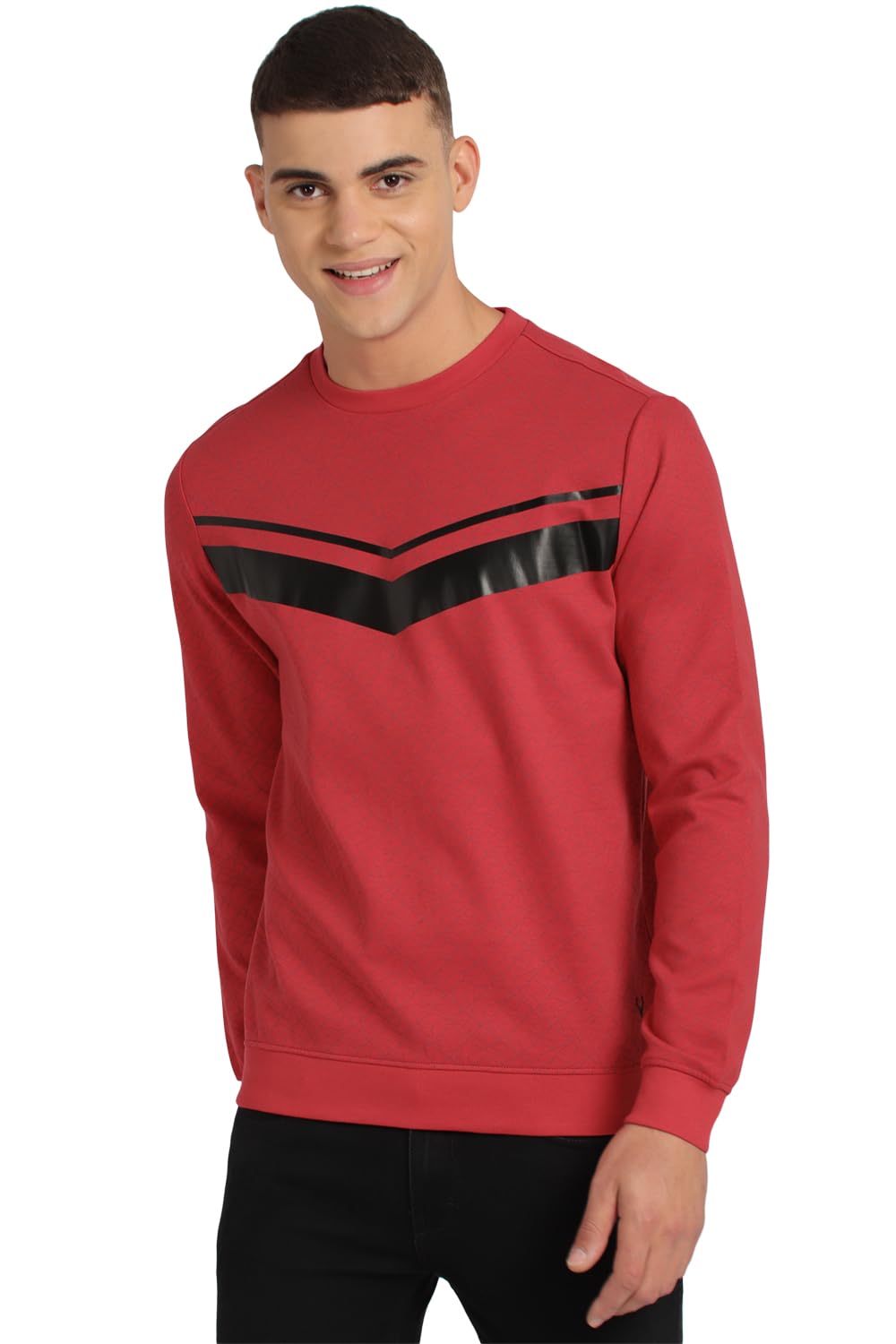 Allen Solly Men Printed Casual Cotton Full Sleeve Crew Neck T-Shirt