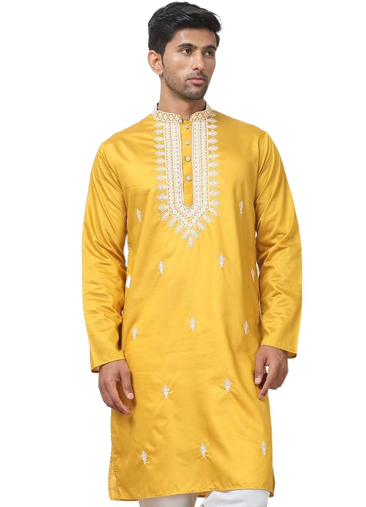 Jompers Mens Collar Embroidered & Sequin Kurta