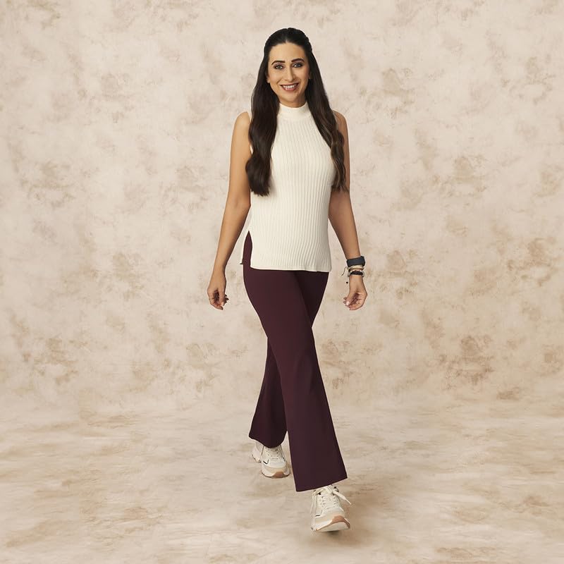 BlissClub Ultimate Flare Pants Lite Regular for Women Upto 54 ft | High Waist Trousers and Formal Pants for Office wear | Comfo