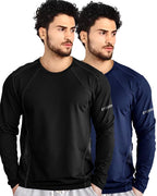 Noble Monk MenS Round T Shirt (Combo Pack Of 2) -Regular Fit |Full Sleeves |Solid Pattern | Casual T-Shirt For Men