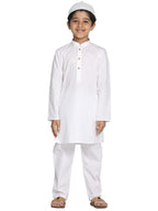 Vastramay Boys Pure Cotton White Kurta And Pyjama Set With Muslim Cap  Soft & Comfortable Festive