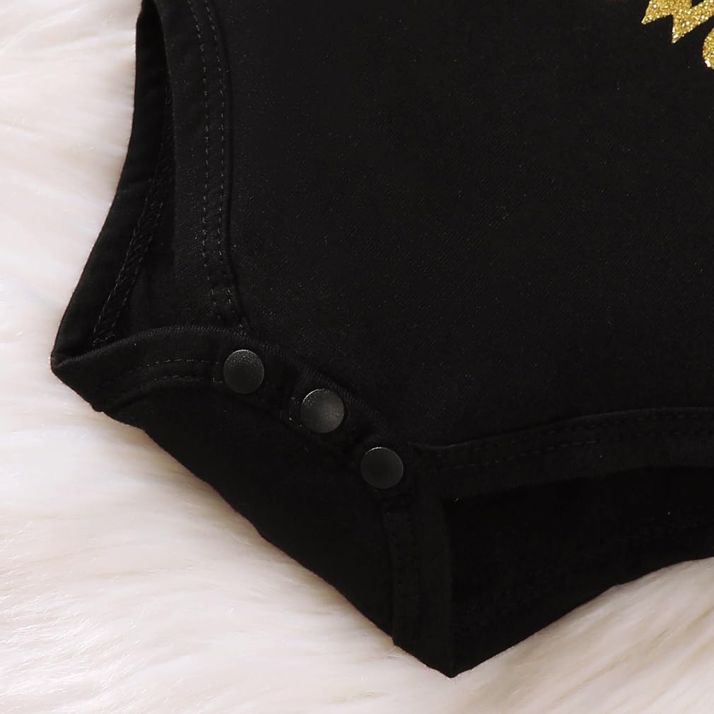 Baby Girls Halloween Outfits Costume My 1st Halloween Romper+ Tutu Skirt+ Striated Leg Warmer+ Bunny Headband 4Pcs Outfit Set (B)