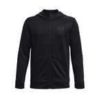 Under Armour Boys ArmourFleece Full Zip Hoodie, (001) Black / / Black, Youth Medium